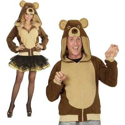 Afbeelding van Widmann Beer &amp; IJsbeer Kostuum Cute Hoodie, Bruin Large / XL Carnavalskleding Verkleedkleding