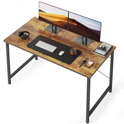 Afbeelding van CubiCubi Computer Kantoor Bureau 120x50 cm Thuiskantoor Laptop Studie Schrijftafel, Moderne Eenvoudige Stijl, Bruin