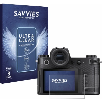 Afbeelding van Savvies Screenprotector voor Leica SL3 (Display + Schouderdisplay) Folie Beschermfolie transparant (6 Stuks)