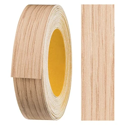 Afbeelding van haggiy melamine kantenband zelfklevend 18 mm x 5 m I meubelrandband veilige grip zonder strijken fineer voor planken/houten panele (Lindberg eiken)