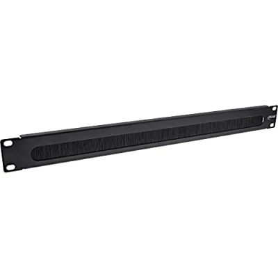 Afbeelding van InLine® 19&quot; kabeldoorvoerplaat met borstel, 1HE, RAL 9005 zwart