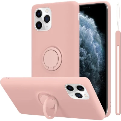 Afbeelding van Cadorabo Hoesje geschikt voor Apple iPhone 11 PRO in LIQUID ROZE Beschermhoes van TPU silicone Case Cover met ring