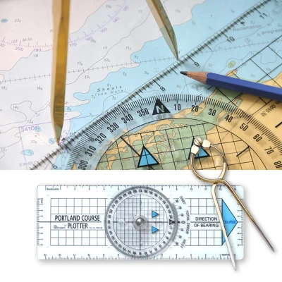 Afbeelding van Protractor BH Navigation 36x13 cm Navigatie plotter Incl Navigatiepasser