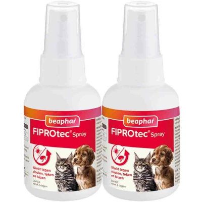 Afbeelding van 2x Beaphar Fiprotec Anti Vlooien en Teken Spray Hond Kat 100 ml