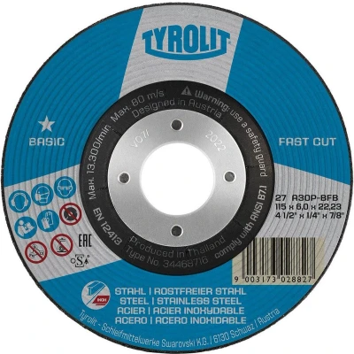 Afbeelding van Tyrolit Fastcut Afbraamschijf (Basic) 125 x 6 22,2 MM Staal / RVS