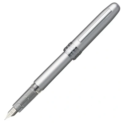Afbeelding van Platinum Vulpen, plaisir veer: fijn (F). Ice White.