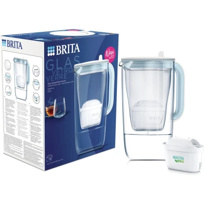 Afbeelding van Brita Glazen Waterfilterkan 2.4L + MAXTRA PRO Waterfilter Wit/Transparant