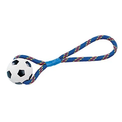 Afbeelding van Nobby Massief rubberen bal met touw 8 cm