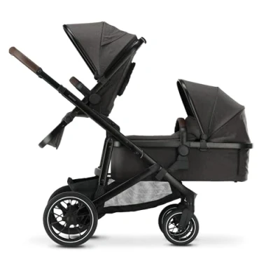 Afbeelding van Deryan Evy V2 Kinderwagen 2in1 Duo Uitbreidbaar inclusief reiswieg en zitje Grijs