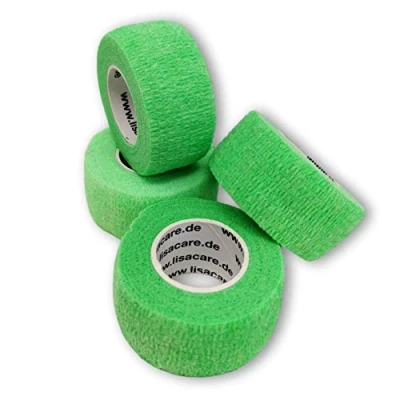 Afbeelding van LisaCare Pleisterrollen elastische, waterbestendige, stof , vet en vuilafstotende pleister neongroen 4 rollen à 2,5 cm x 4,5 m