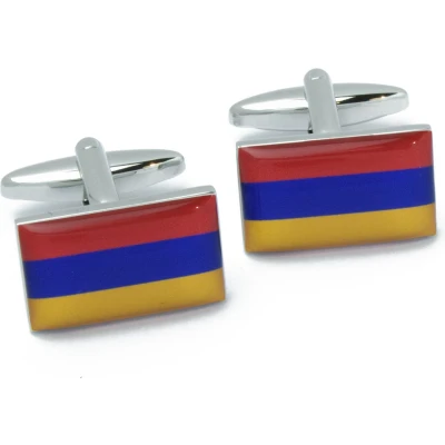Afbeelding van Manchetknopen Armeense Vlag Armenie Rood Blauw Geel