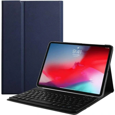 Afbeelding van Bluetooth Toetsenbord geschikt voor Apple iPad Pro 2018 (11 Inch) &amp; Hoes QWERTY Keyboard case Auto/Wake functie Donker Blauw