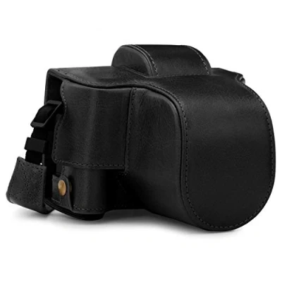 Afbeelding van MegaGear MG1883 ooit klaar lederen camera case compatibel met Fujifilm X T200 (XC15 45mm) zwart