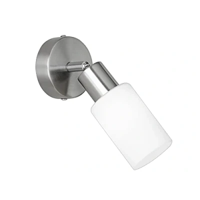 Afbeelding van Reality Leuchten wandspot Mars R80011007, metaal nikkel mat, glas mat wit, 1 x E14