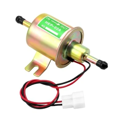 Afbeelding van QWORK® 12V messing brandstofpomp, elektronische model HEP 02A, voor benzine en diesel