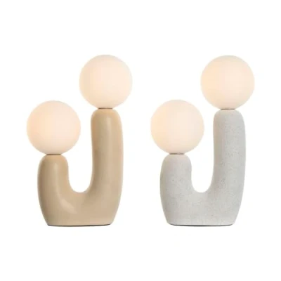 Afbeelding van Bureaulamp Home ESPRIT Wit Beige Keramisch Kristal 220 V 20 x 11 31 cm (2 Stuks)