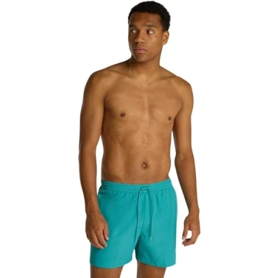 Afbeelding van Calvin Klein Heren Medium Trekkoord KM0KM01161 Zwembroek, Groen (Hazy Teal), L, L