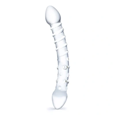 Afbeelding van GLAS DOUBLE TROUBLE GLASS DILDO GRATIS TOY bij iedere bestelling v.a. 40,