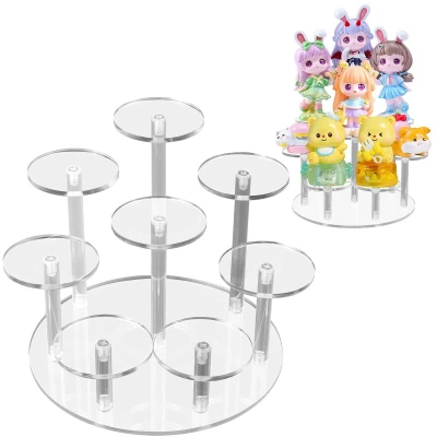 Afbeelding van acrylstandaard, decoratieve etagère voor parfum, verkoopstandaard beeldjes, donutparfum, cupcake, dessert, cosmetica, sieradendisplay (1 stuk, 8 lagen, transparant)