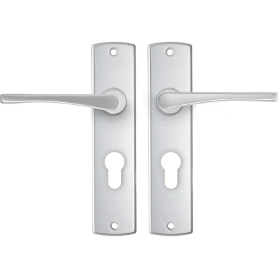 Afbeelding van Deurklink met cilinderschild AXA Curve Vlinder 55 mm (Aluminium)