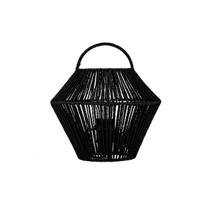 Afbeelding van Pauleen 48301 tafellamp Boho Shine E27 max. 20 W zwart metaal, rotan nachtlamp