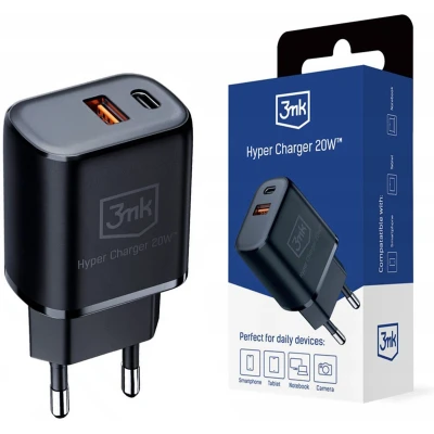 Afbeelding van 3mk Hyper Charger Black Netlader 20W