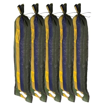 Afbeelding van Miko® Zandzakken, zandzakken voor bescherming tegen hoog water, silozandzakken ongevuld, silozakken, waterblokkering van water (25 x 100 cm), met trekkoord en twee draaglussen, 5 stuks