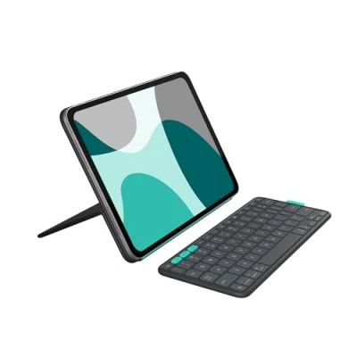 Afbeelding van Logitech Flip Folio, toetsenbordhoes voor iPad Pro 11 inch (M4) en Air (M2 &amp; M3) (5e Gen 2024) Beschermende opbergbare Bluetooth Grafiet QWERTZ