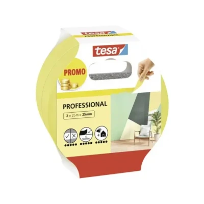 Afbeelding van tesa Professional 56212 00000 02 Schilderstape Geel (l x b) 50 m 25 mm 2 stuk(s)