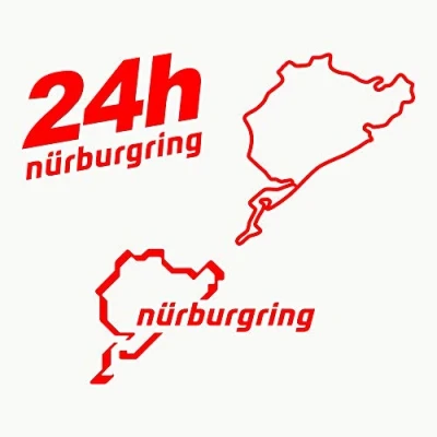 Afbeelding van Autodomy Stickers Nurburgring Verpakking met 2 stuks voor Auto of Motor (Rood)