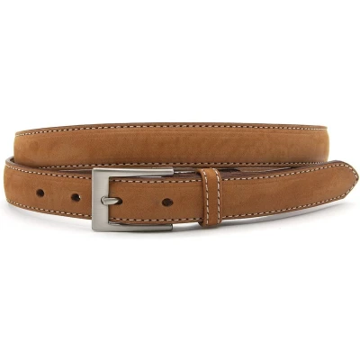 Afbeelding van JV Belts Cognac nubuck dames riem 2.5 cm breed Echt Leer/Nubuck Taille: 90cm Totale lengte riem: 105cm