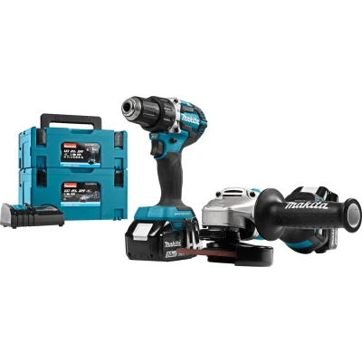 Afbeelding van Makita DLX2190TJ1 18 V Combiset boren, schroeven en slijpen 2x 5,0 ah, snellader, in 2 mboxen