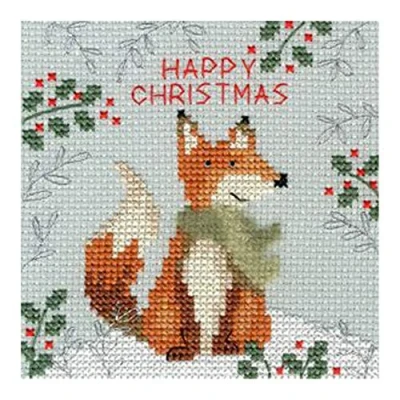 Afbeelding van Bothy Threads Wenskaart kruissteekset &quot;Kerstvos&quot;, 10x10cm, XMAS8, telpatroon