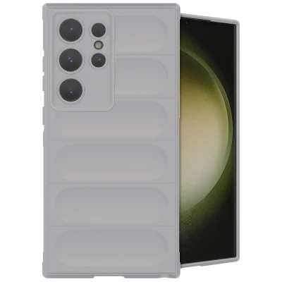 Afbeelding van Samsung Galaxy S24 Ultra Hoesje Siliconen en TPU (zacht) iMoshion Softcase/Backcover Grijs Telefoonhoesje