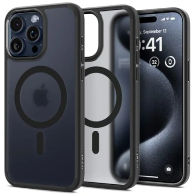 Afbeelding van Spigen Ultra Hybrid MagFit case voor iPhone 15 Pro Max Zwart