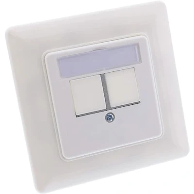 Afbeelding van InLine, Stopcontacten, Afdekraam voor 2x RJ45 inzetstuk, Keystone SNAP In, wit RAL9010