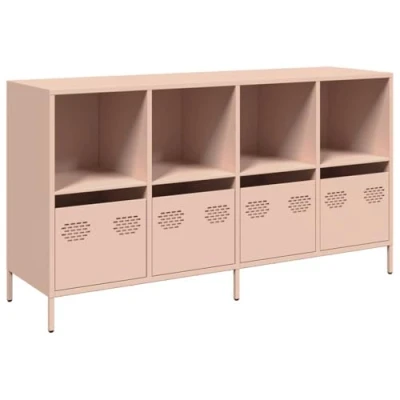 Afbeelding van vidaXL Dressoir 135x39x73,5 cm koudgewalst staal roze