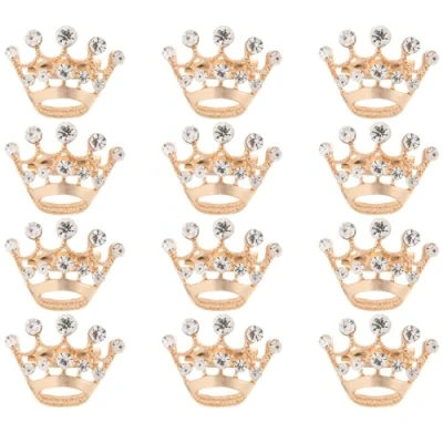 Afbeelding van LUOEM Kroon broche pin kristal sjaals welving kraag corsage boeket kit bruiloft party 12 stuks