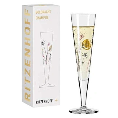 Afbeelding van Ritzenhoff 1071013 champagneglas, 200 ml, serie Goldnacht nr. 13, elegant designstuk met echt goud, Made in Germany