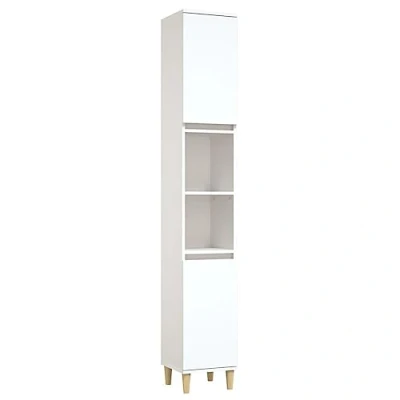 Afbeelding van vidaXL Badkamerkast 30x30x190 cm bewerkt hout wit
