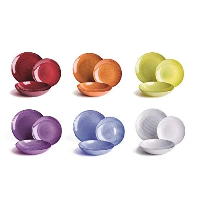 Afbeelding van Excelsa Diamond bordenset, 18 delig, glas, meerkleurig