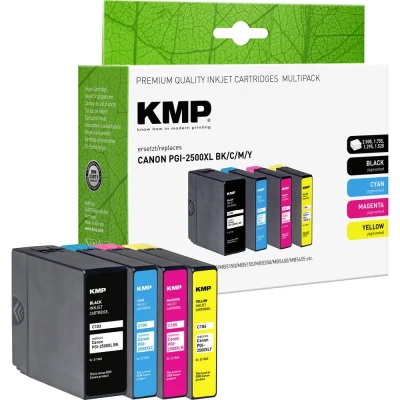 Afbeelding van KMP Inktcartridge vervangt Canon PGI 2500BK XL, 2500C 2500M 2500Y XL Compatibel Combipack Zwart, Cyaan, Magenta, Geel C103V 1565,0050