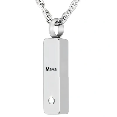 Afbeelding van Luxe Ashanger Met Ketting En Gravering Mama Assieraad Zilver As Gedenksieraad Urn Incl. vuller