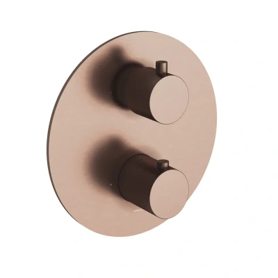 Afbeelding van HotBath Cobber Inbouw Thermostaat Afbouwdeel CB009EXT Geborsteld Koper PVD