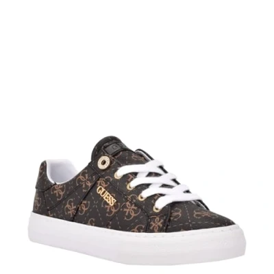 Afbeelding van GUESS Loven3 Sneaker voor dames, Bruine Multi Stof, 36 EU