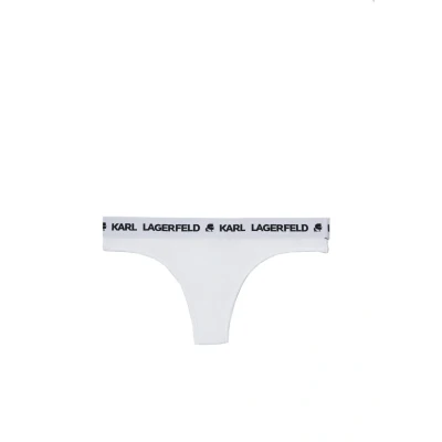 Afbeelding van KARL Lagerfeld LOGO Thong String, Dames, Maat: Large, White