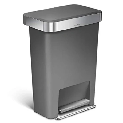 Afbeelding van Simplehuman pedaalemmer Rectangular Kunststof met Liner Pocket 45 ltr grijs/RVS