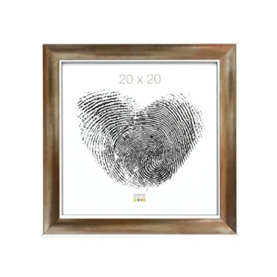 Afbeelding van Deknudt Frames fotolijst S45YD3 brons met zilver biesje 20x20 cm