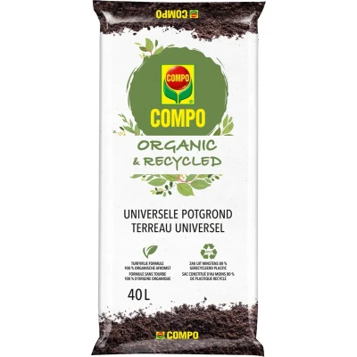 Afbeelding van COMPO Organic &amp; Recycled Universele Potgrond 100% organisch turfvrij verpakking van minstens 80% gerecycled materiaal zak 40 L