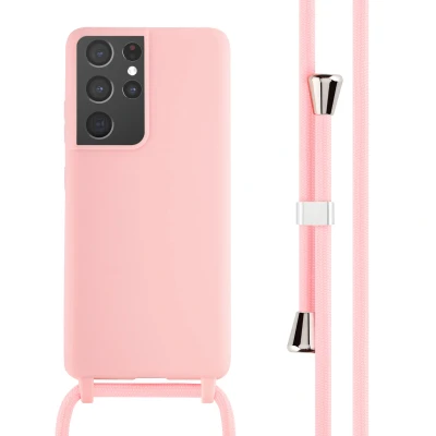 Afbeelding van Samsung Galaxy S21 Ultra Hoesje Siliconen en TPU (zacht) iMoshion Softcase/Koordhoesje/Backcover Roze Telefoonhoesje